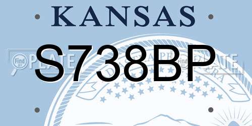 S738BP Kansas License Plate