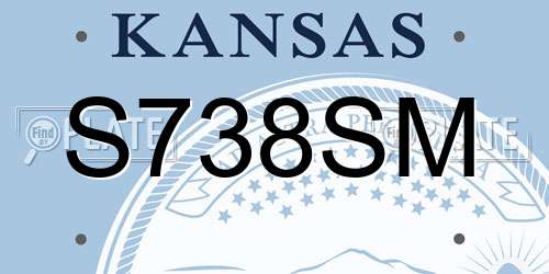 S738SM Kansas License Plate