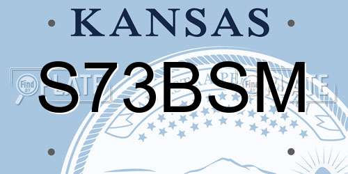 S73BSM Kansas License Plate