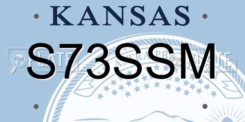 S73SSM Kansas License Plate