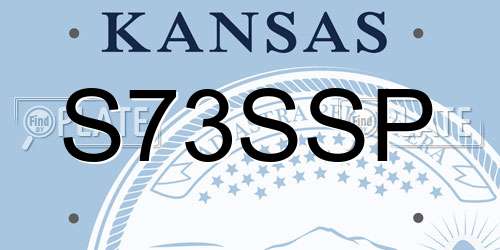 S73SSP Kansas License Plate
