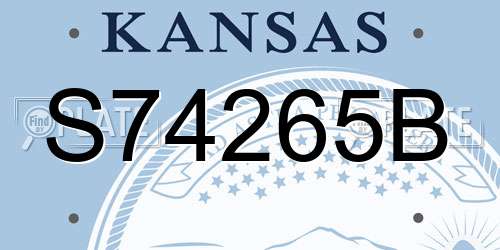 S74265B Kansas License Plate