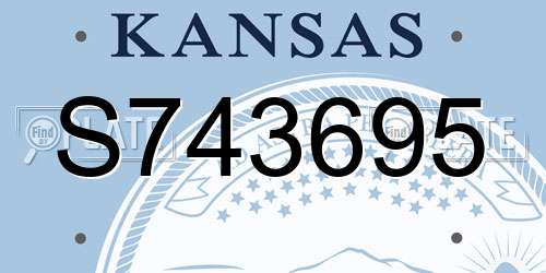 S743695 Kansas License Plate