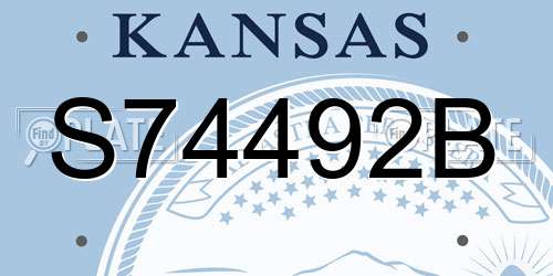 S74492B Kansas License Plate