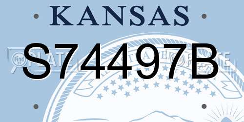 S74497B Kansas License Plate