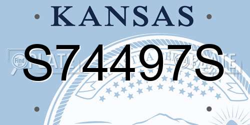 S74497S Kansas License Plate