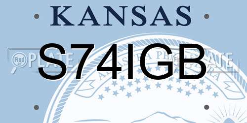 S74IGB Kansas License Plate