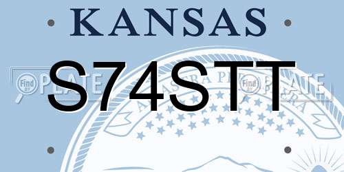 S74STT Kansas License Plate
