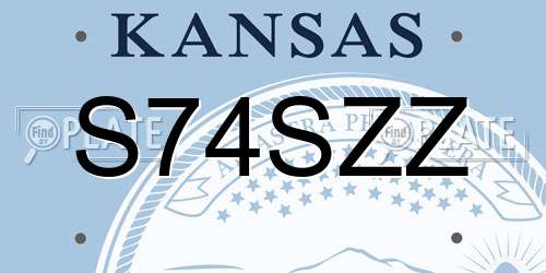 S74SZZ Kansas License Plate