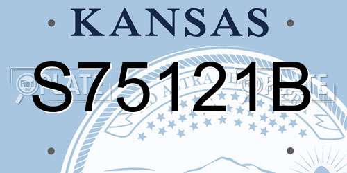 S75121B Kansas License Plate