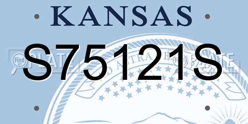 S75121S Kansas License Plate