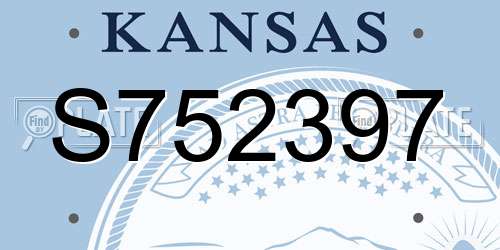 S752397 Kansas License Plate