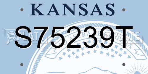 S75239T Kansas License Plate