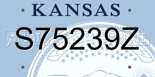 S75239Z Kansas License Plate