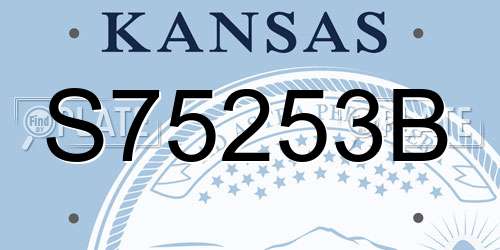 S75253B Kansas License Plate