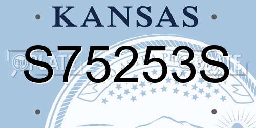 S75253S Kansas License Plate