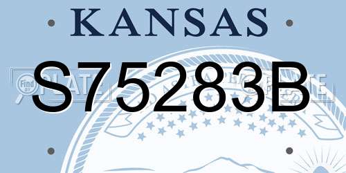 S75283B Kansas License Plate