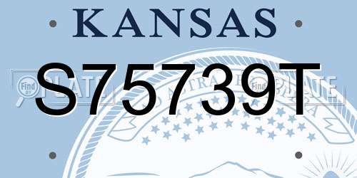 S75739T Kansas License Plate