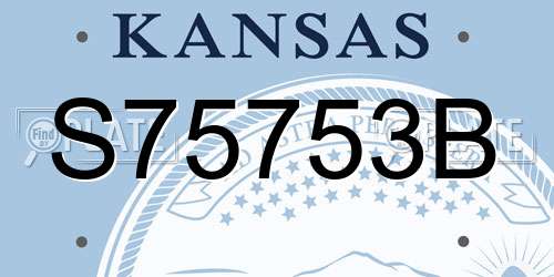 S75753B Kansas License Plate