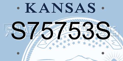 S75753S Kansas License Plate