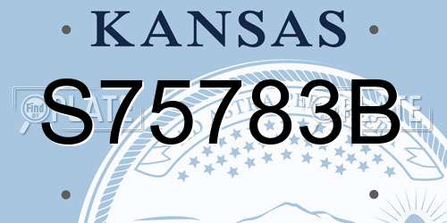 S75783B Kansas License Plate