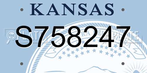 S758247 Kansas License Plate