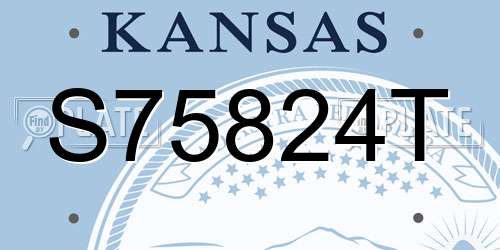 S75824T Kansas License Plate
