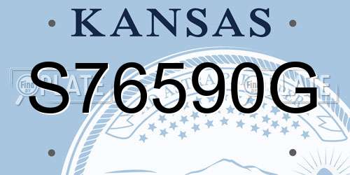 S76590G Kansas License Plate