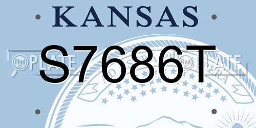 S7686T Kansas License Plate