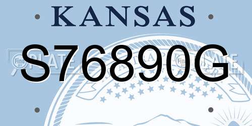 S76890G Kansas License Plate