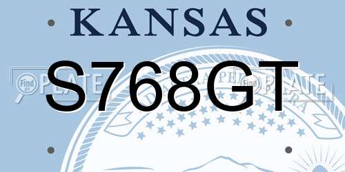 S768GT Kansas License Plate