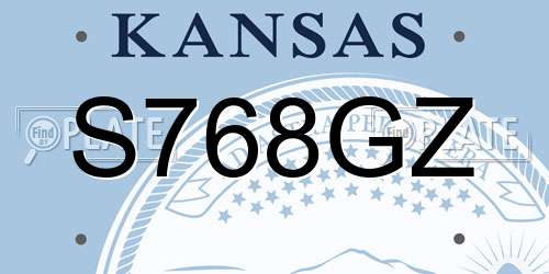 S768GZ Kansas License Plate