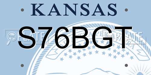 S76BGT Kansas License Plate