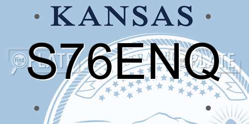 S76ENQ Kansas License Plate