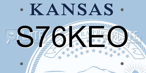 S76KEO Kansas License Plate