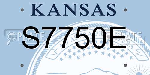 S7750E Kansas License Plate