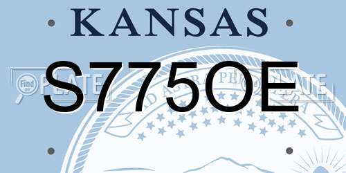 S775OE Kansas License Plate