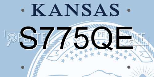 S775QE Kansas License Plate