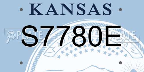 S7780E Kansas License Plate