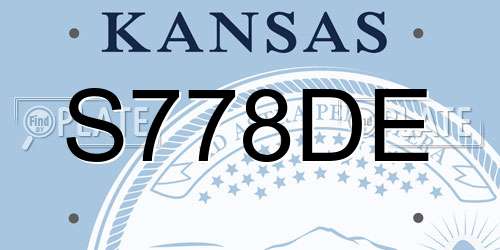 S778DE Kansas License Plate