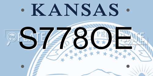 S778OE Kansas License Plate