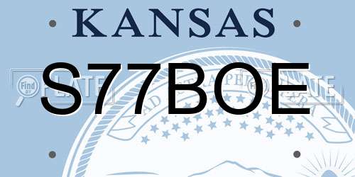 S77BOE Kansas License Plate