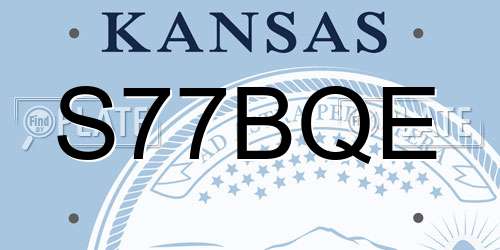 S77BQE Kansas License Plate