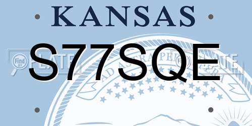 S77SQE Kansas License Plate