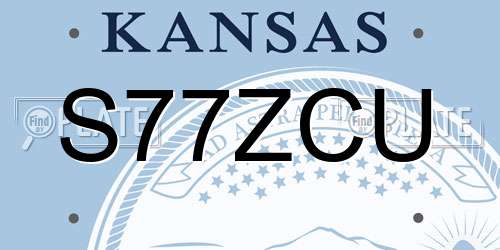 S77ZCU Kansas License Plate