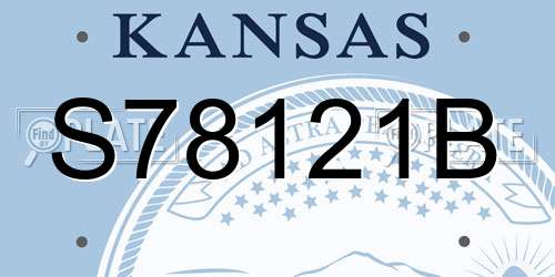 S78121B Kansas License Plate