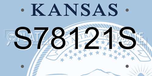 S78121S Kansas License Plate