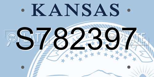 S782397 Kansas License Plate