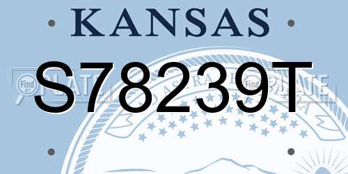 S78239T Kansas License Plate
