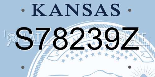 S78239Z Kansas License Plate